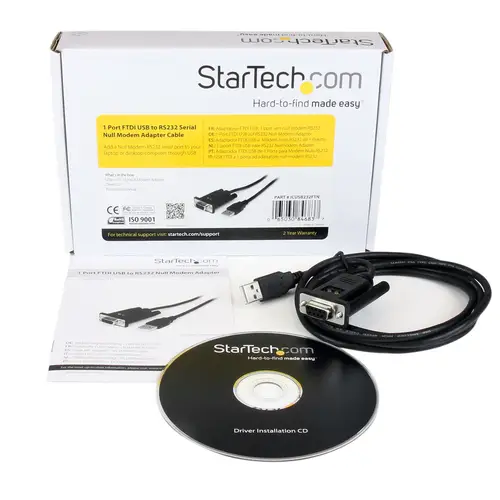 Cable Adaptador de 1 Puerto USB a Módem Nulo Null DB9 RS232 Serie DCE con FTDI - Imagen 4