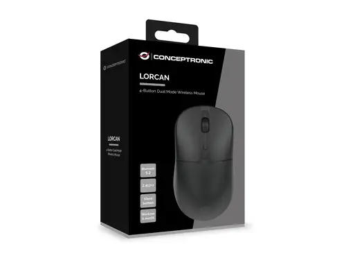 LORCAN04B ratón Oficina Ambidextro RF Wireless + Bluetooth Óptico 1600 DPI - Imagen 8