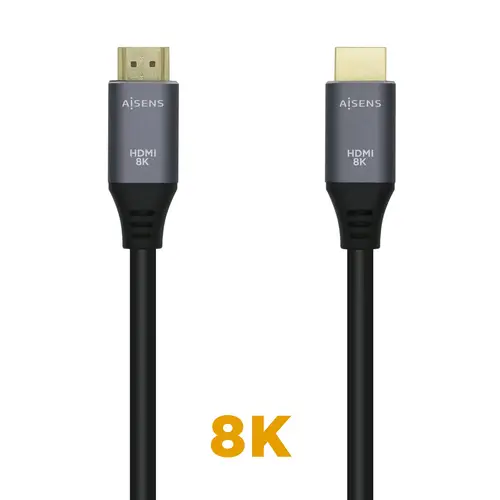 Cable HDMI V2.1 Ultra Alta Velocidad / HEC 8k@60Hz 48Gbps, A/M-A/M, Gris/Negro, 1.0m - Imagen 2