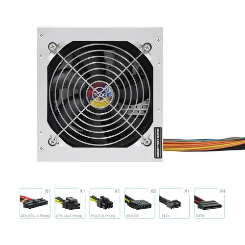 TQAPOLO-550SP unidad de fuente de alimentación 550 W 20+4 pin ATX ATX Plata - Imagen 4