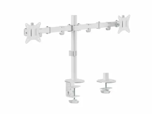 Soporte de escritorio articulado para dos monitores de 17«-32», blanco - Imagen 1