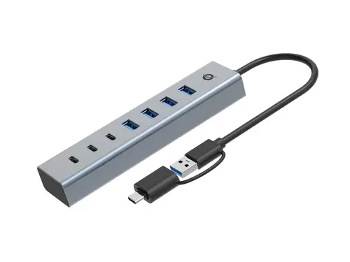 HUBBIES20GP hub de interfaz USB 3.2 Gen 1 (3.1 Gen 1) Type-C 5000 Mbit/s Gris - Imagen 2