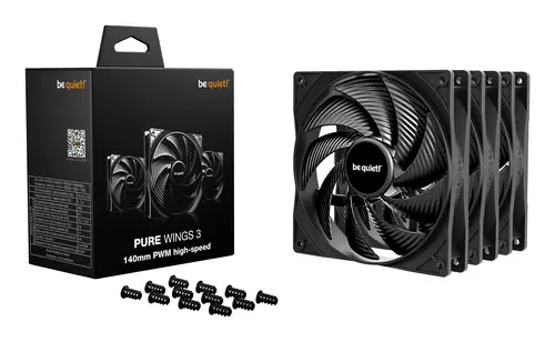 Pure Wings 3 140mm | PWM high-speed Triple Pack Carcasa del ordenador Ventilador 14 cm Negro 3 pieza(s) - Imagen 3