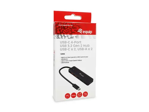 128966 hub de interfaz USB 3.2 Gen 2 (3.1 Gen 2) Type-C 10000 Mbit/s Negro - Imagen 7