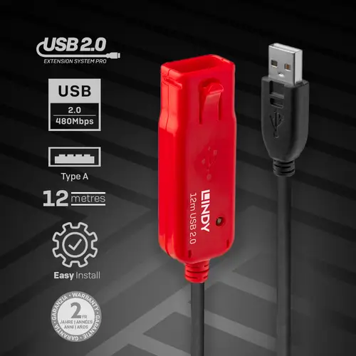 42782 cable USB USB 2.0 12 m USB A Negro - Imagen 3