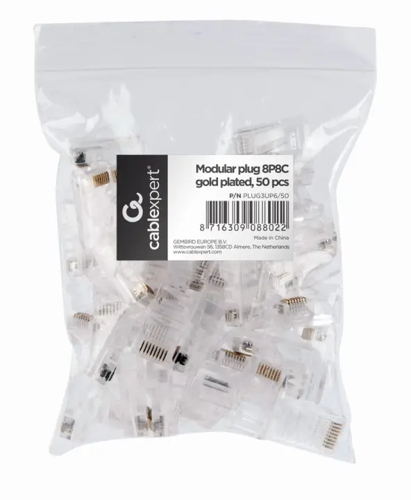 PLUG3UP6/50 conector RJ-45 Transparente