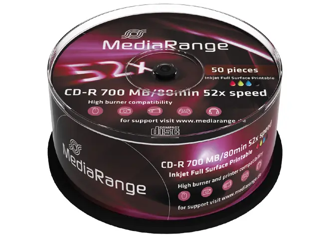MR208 CD en blanco CD-R 700 MB 52x 50 pieza(s)