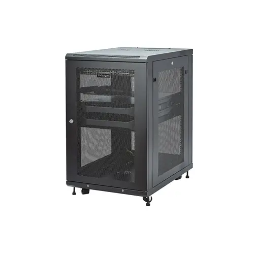 Armario Rack para Servidores 18U 19" 4 Columnas - Rack de Servidores con Cerradura y Seguro - Rack con Ruedas y Carriles de Montaje Ajustables para Equipo de Red - Imagen 2