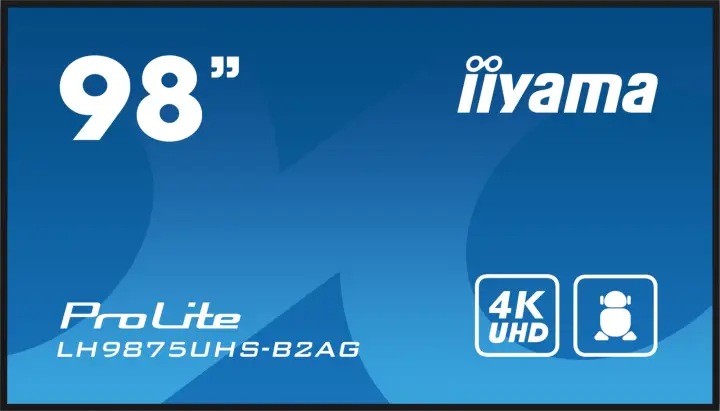 LH9875UHS-B2AG pantalla de señalización Pantalla plana para señalización digital 2,48 m (97.5") LED Wifi 500 cd / m² 4K Ultra HD Negro Procesador incorporado Android 11 24/7