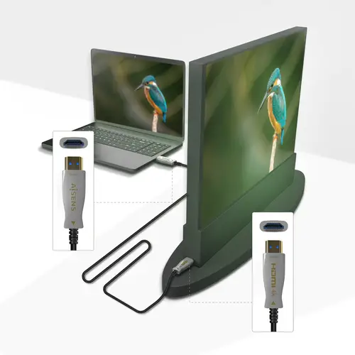Cable HDMI V2.0 AOC Premium Alta Velocidad / Hec 4K@60Hz 4:4:4 18Gbps, A/M-A/M, Negro, 70m - Imagen 3