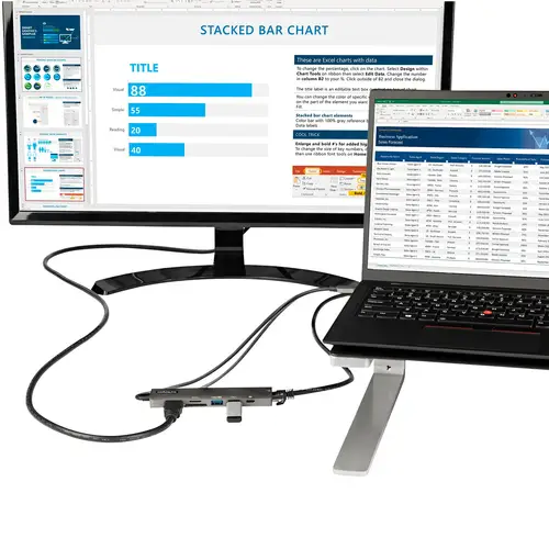 Adaptador Multipuertos USB C - Docking Station USB Tipo C a HDMI 2.0 4K 60Hz - Entrega de Alimentación 100W Pass-through - SD - MicroSD - Hub USB 3.0 de 2 Puertos - GbE - con Cable 30cm - Imagen 5
