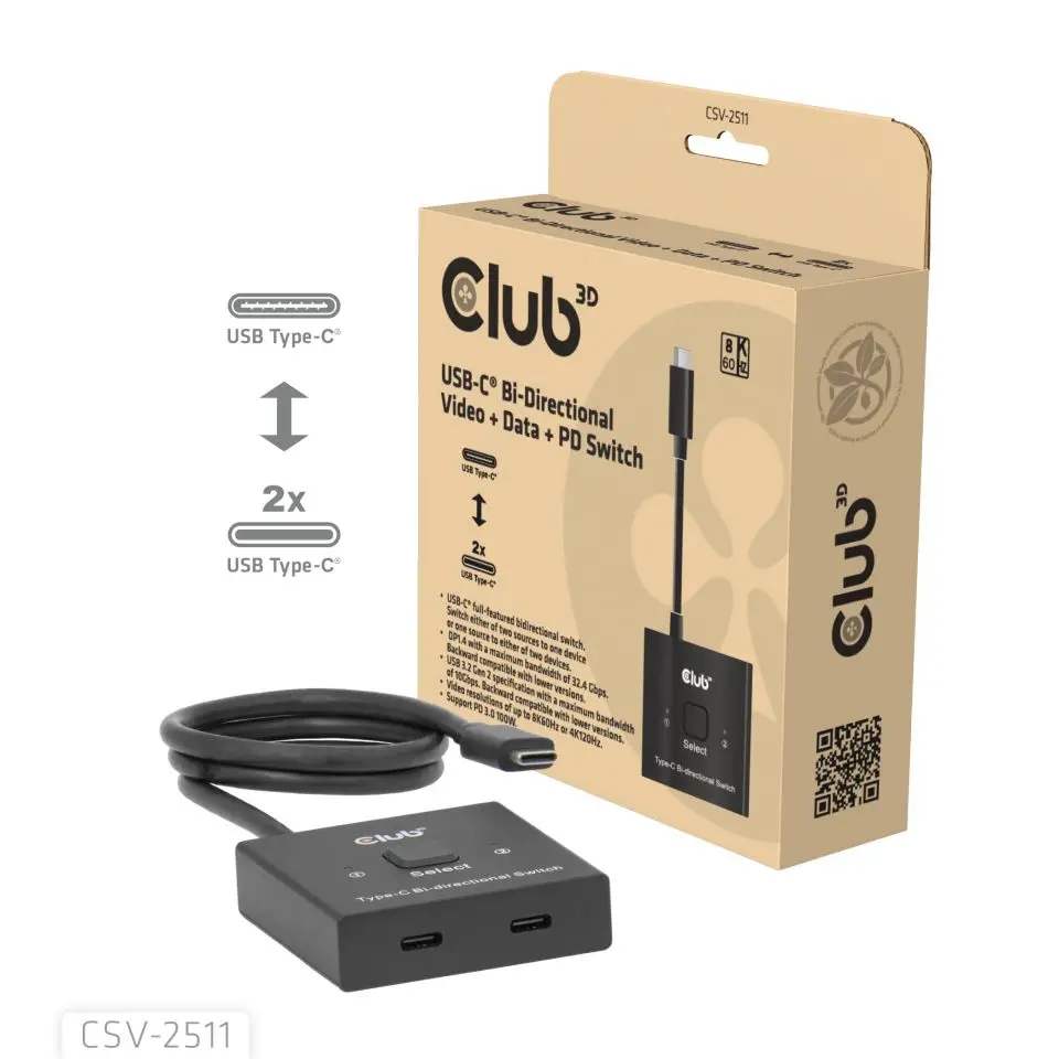 USB-C® Bi-Directional Video + Data + PD Switch