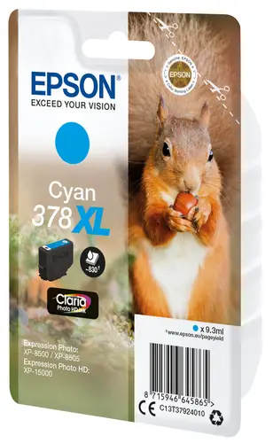 Squirrel Singlepack Cyan 378XL Claria Photo HD Ink - Imagen 2