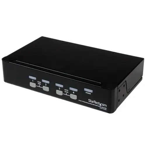 Conmutador Switch KVM 4 Puertos de Vídeo VGA USB 2.0 - 1U Rack Estante - Imagen 1