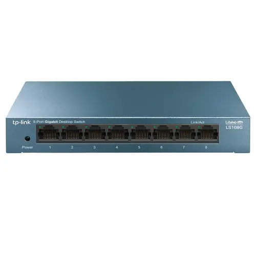 LS108G No administrado Gigabit Ethernet (10/100/1000) Azul - Imagen 1