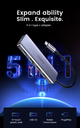 70336 hub de interfaz USB 3.2 Gen 1 (3.1 Gen 1) Type-C 5000 Mbit/s - Imagen 3