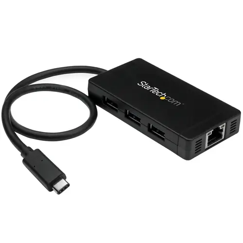 Concentrador USB 3.0 de 3 Puertos con USB-C y Ethernet Gigabit - 5Gbps - Con Adaptador de Alimentación - Imagen 1