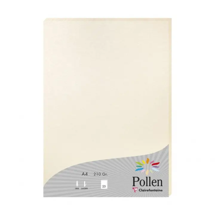 Pollen papel para impresora de inyección de tinta A4 (210x297 mm) 25 hojas Crema de color
