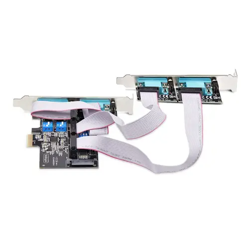 Tarjeta Serie PCI Express de 4 Puertos DB9 - Serial RS232/RS422/RS485 - TAA - UART 16C1050 - ESD de Nivel 4 - con Brackets de Perfil Bajo - Windows Linux - Imagen 3