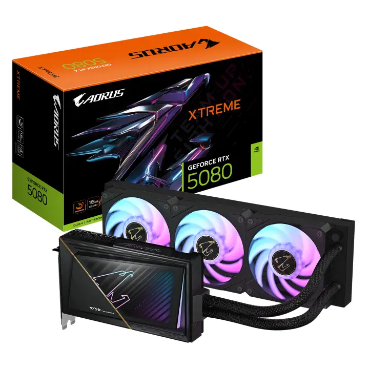 AORUS GeForce RTX 5080 XTREME WATERFORCE 16G Tarjeta Gráfica - 16GB GDDR7, 256 bits, PCI-E 5.0, 2805MHz Core Clock, 3 x DP 2.1a, 1 x HDMI 2.1b, NVIDIA DLSS 4, GV-N5080AORUSX W-16GD