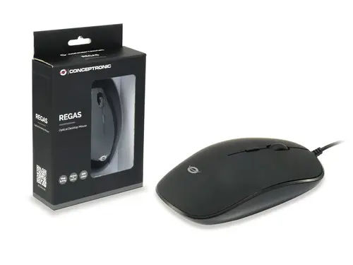REGAS01B ratón Oficina Ambidextro USB tipo A Óptico 1200 DPI - Imagen 6