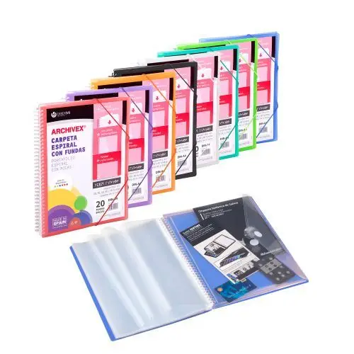 CARPETA ARCHIVEX-STAR ESPIRAL CANGURO 60 FUNDAS COLOR ROJO CARCHI..