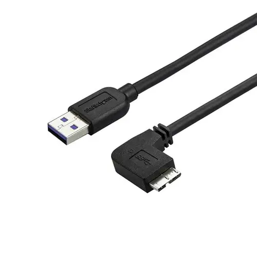 Cable delgado de 1m Micro USB 3.0 acodado a la derecha a USB A - Imagen 1