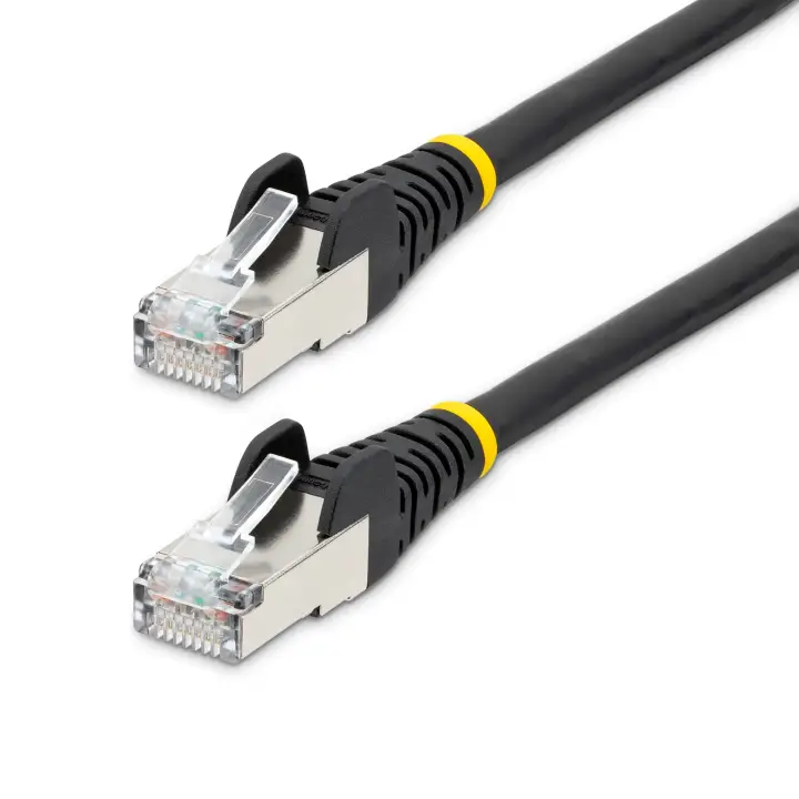 Cable de 7,5m de Red Ethernet CAT6a - Negro - Low Smoke Zero Halogen (LSZH) - 10GbE - 500MHz - PoE++ de 100W - Snagless sin Pestillo - RJ-45 - Cable de Red S/FTP