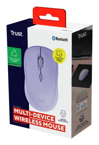 Yvi+ ratón Universal Ambidextro RF Wireless + Bluetooth Óptico 1600 DPI - Imagen 5