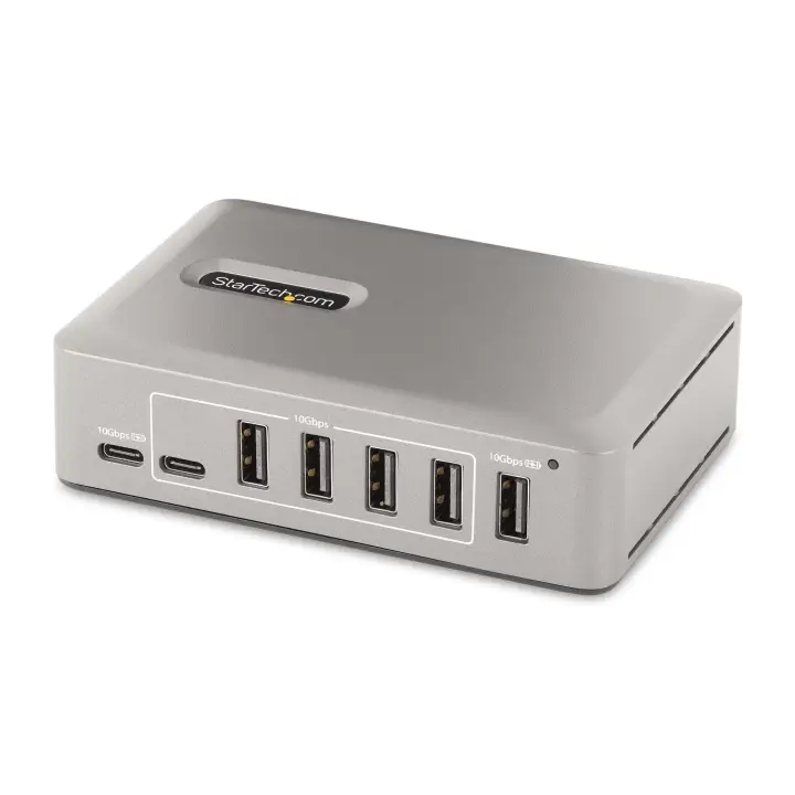 Hub Concentrador USB-C de 10 Puertos - 8x USB-A/2x USB-C - con Fuente de 65W - USB 3.1 10Gbps - Ladrón USB Tipo C con Certificación USB-IF - Multiplicador USB C