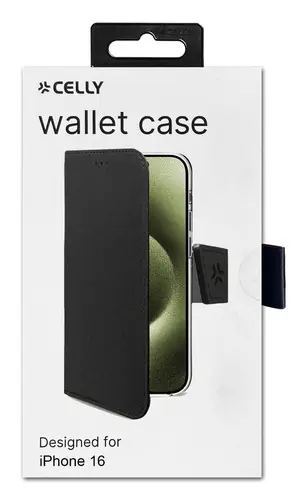 WALLY1078 funda para teléfono móvil 15,5 cm (6.1") Funda cartera Negro - Imagen 2