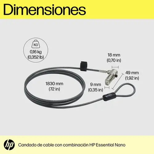 Bloqueo de cable esencial con combinación Nano - Imagen 3