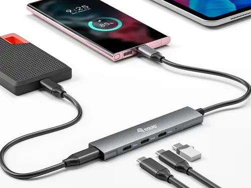 128963 hub de interfaz USB 3.2 Gen 1 (3.1 Gen 1) Type-C 5000 Mbit/s Negro, Plata - Imagen 4