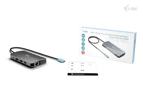 USB-C Metal Nano 3x Display (DP, HDMI and VGA) Docking Station + Power Delivery 100 W - Imagen 4