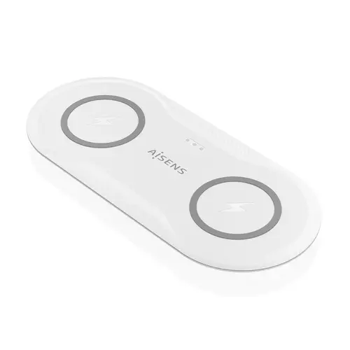 AISENS Cargador Inalambrico USB C 15W 2 en 1 Para Movil Auriculares  Blanco