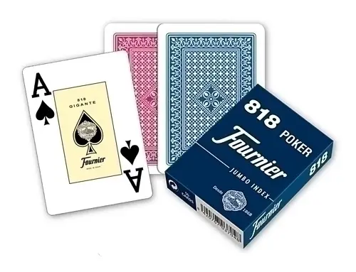 FOURNIER POKER INGLÉS Nº 818 DE 55 CARTAS 2 ÍNDICES JUMBO 62,5..