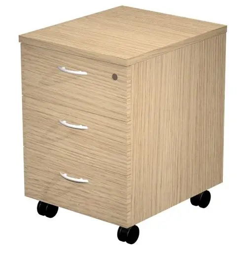 ARTEXPORT CAJONERA PRESTO 3 CAJONES C/RUEDAS GUÍAS METÁLICAS CERRADURA ROBLE -DESMONTADO-