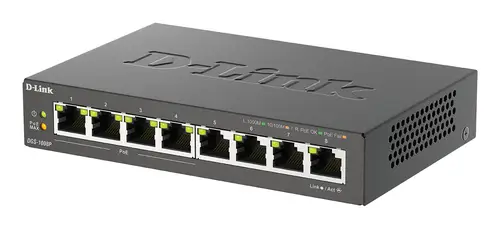 DGS-1008P/E switch No administrado L2 Gigabit Ethernet (10/100/1000) Energía sobre Ethernet (PoE) Escritorio Negro - Imagen 4