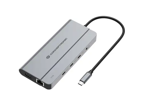 DONN34G base para portátil y replicador de puertos Alámbrico USB 3.2 Gen 2 (3.1 Gen 2) Type-C Gris - Imagen 1