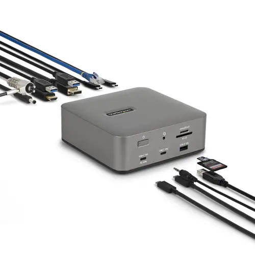 215UE-TB5USB4DOCK base para portátil y replicador de puertos Alámbrico Thunderbolt 5 Gris - Imagen 2