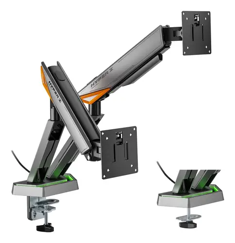 DT38TSRRGB-349 soporte para monitor 96,5 cm (38") Escritorio Negro, Blanco - Imagen 1