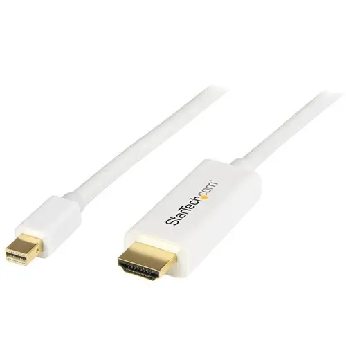 Cable Conversor Mini DisplayPort a HDMI de 2m - Color Blanco - Ultra HD 4K - Imagen 1