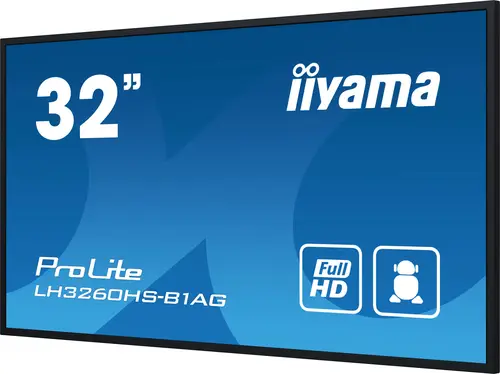 LH3260HS-B1AG pantalla de señalización Pizarra de caballete digital 80 cm (31.5") LED Wifi 500 cd / m² Full HD Negro Procesador incorporado Android 11 24/7 - Imagen 2