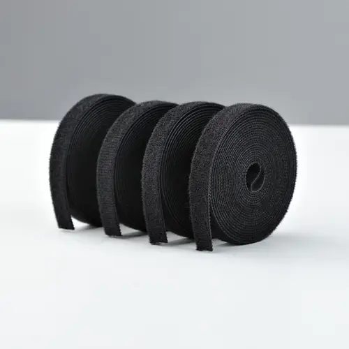 Paquete de 4 Bobinas de 4,6m de Bridas de Gancho y Bucle - 1,27cm de Ancho - Color Negro - Bridas Reutilizables - Bridas Sujetacables - Bridas Ajustables de Tela - De Cortar - A Granel - Imagen 3