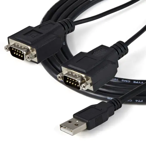 Cable 1,8m USB a 2 Puertos Serie Serial RS232 DB9 Retención del Puerto de Asignación COM - Imagen 5