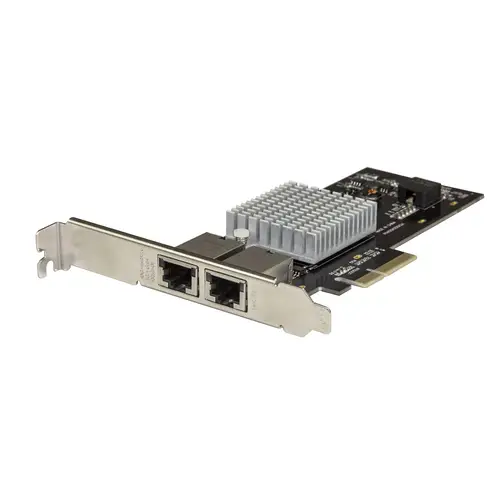 Tarjeta PCIe de Red con 2 Puertos 10G - NIC PCI Express 10GBASE-T & NBASE-T con Chipset Intel-X550AT 10/5/2,5/1GbE - Adaptador de Red Ethernet LAN Multi Gigabit - Imagen 1