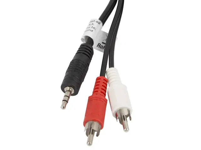 CA-MJRC-10CC-0050-BK cable de audio 5 m 3,5mm 2 x RCA Negro
