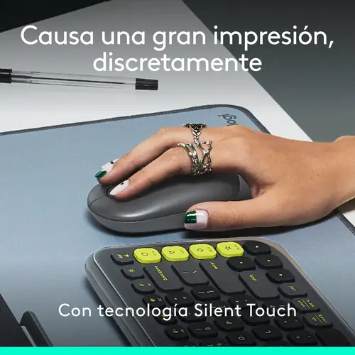 POP Mouse, ratón inalámbrico Bluetooth compacto y portátil con botones programables y clics discretos, tecnología Easy-Switch para alternar hasta 3 dispositivos, portátil, tablet, PC: grafito - Imagen 5