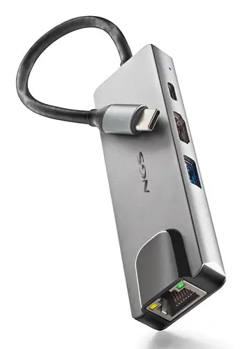 NGS-HUB-0140 hub de interfaz USB 2.0 Type-C 5000 Mbit/s Aluminio, Negro - Imagen 1