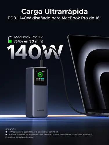 25000mAh 200W Fast Charging Powerbank Gris - Imagen 12